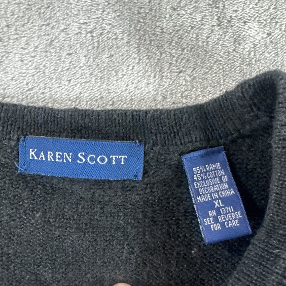 Vintage Karen Scott Vest Women's XL Halloween Witch Spooky Bat Moon Owl Cute - Picture 7 of 16